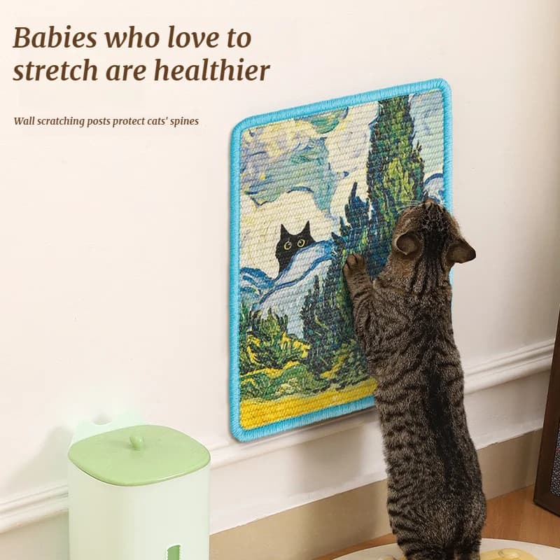 Cat Scratch Board, Sisal Pet Mat, No Debris Falling Off, Wall Sticking, Cat Toys, Wear-resistant Scratch Pads, Pet Supplies