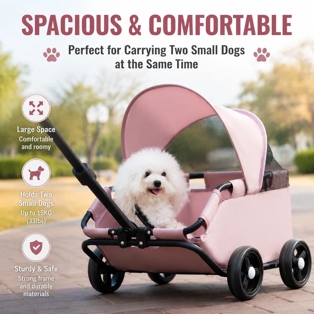 Light Foldable Pet Stroller for Dogs and Cats