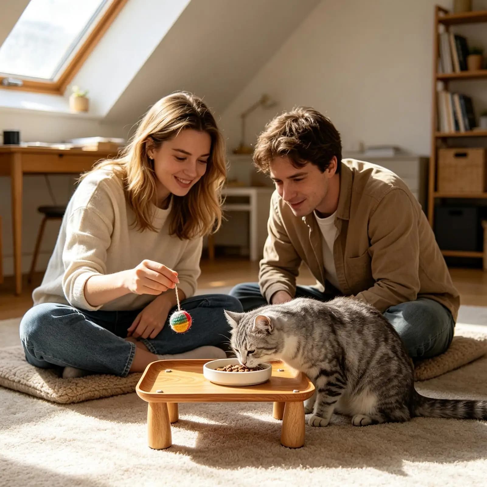 Elevated Pet Feeder Stand with Spill Tray
