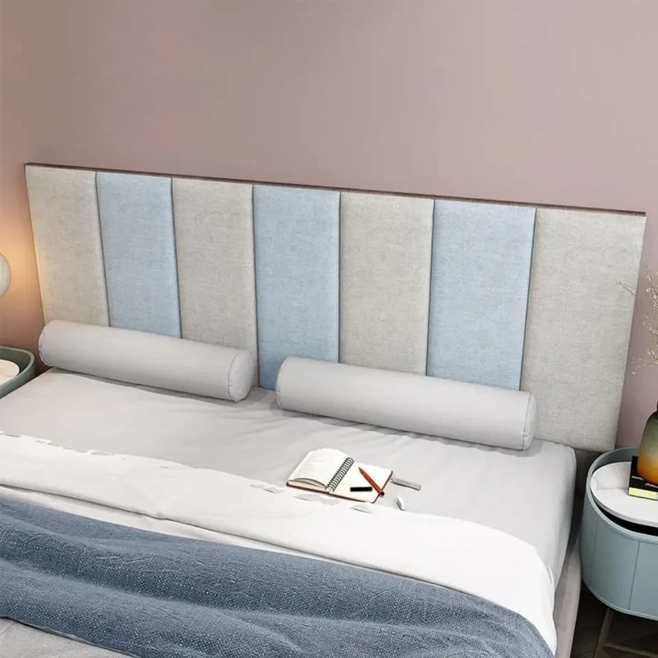 Modern Wood Panel Wallpaper Headboard