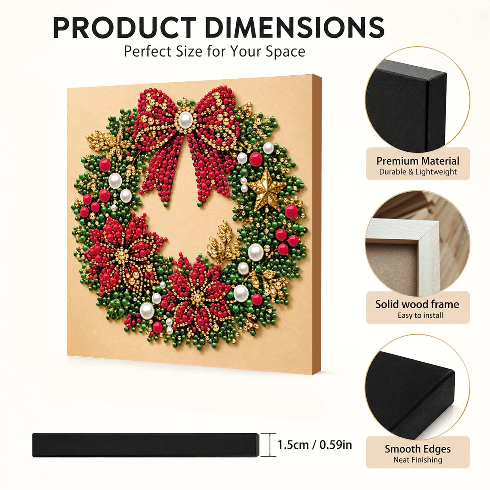 Christmas Decor DIY Santa Claus Snowman 3D Pearl Painting Diamond Art Kits for Beginners 20*20CM for Home Wall Decoration Gift