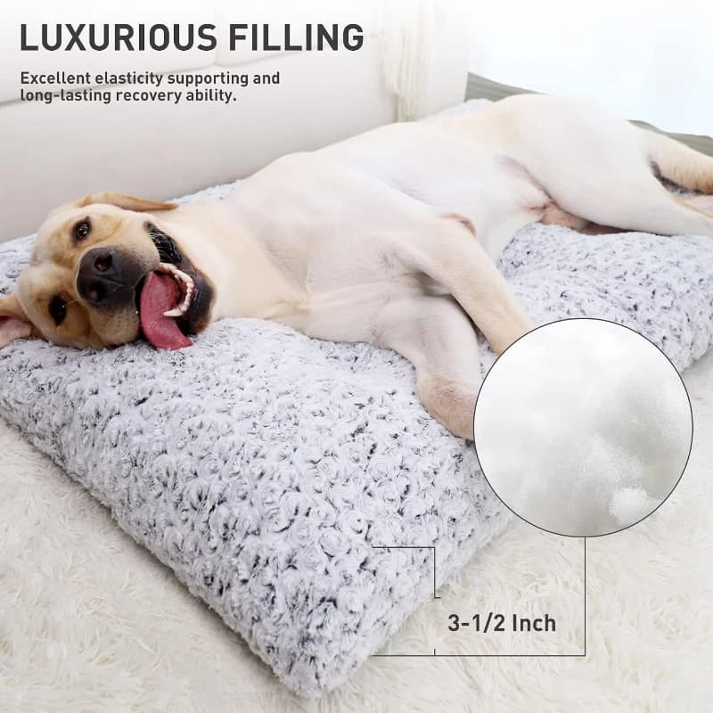 Washable Plush Dog Bed with Anti-Slip Bottom