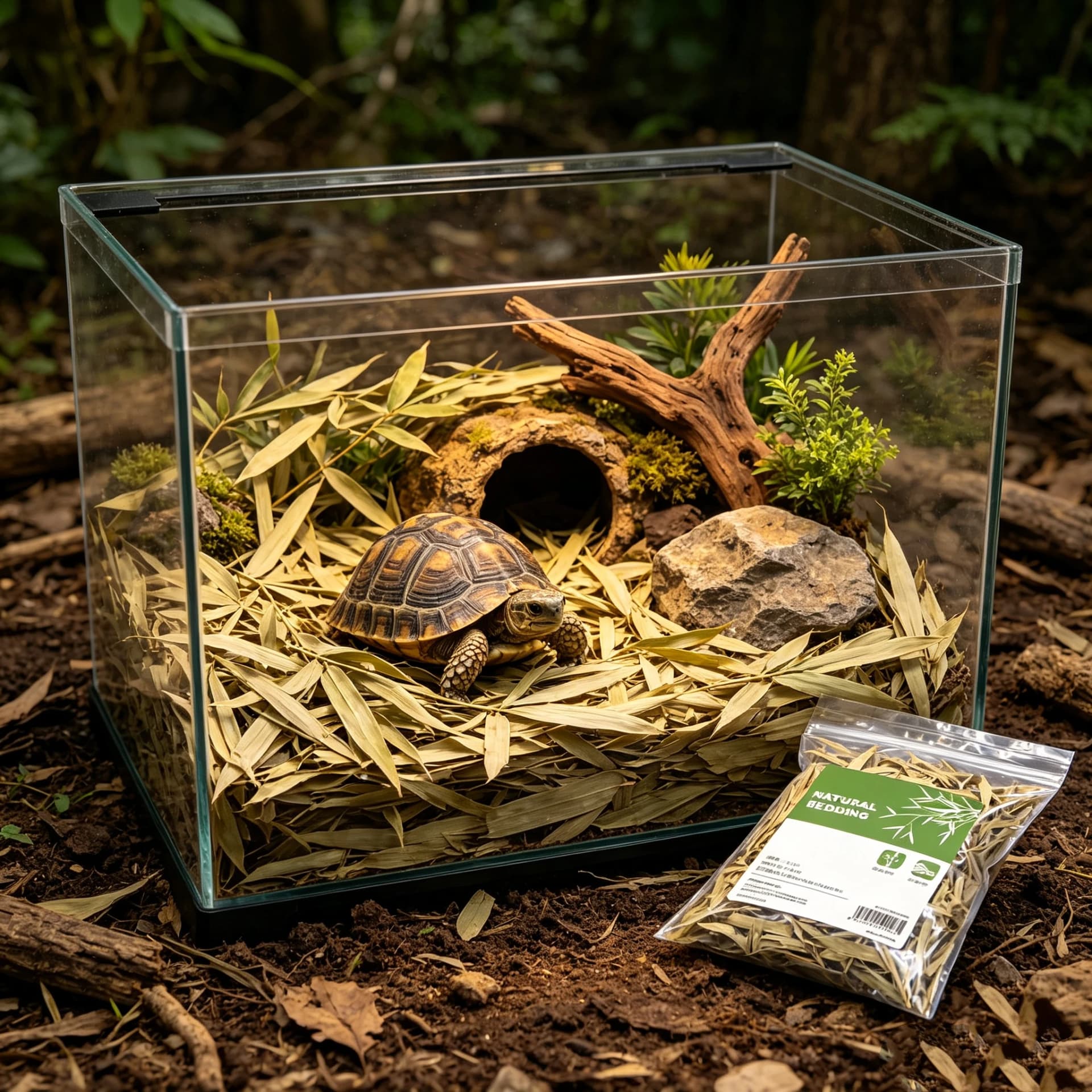 Natural Bamboo Leaf Bedding for Reptiles