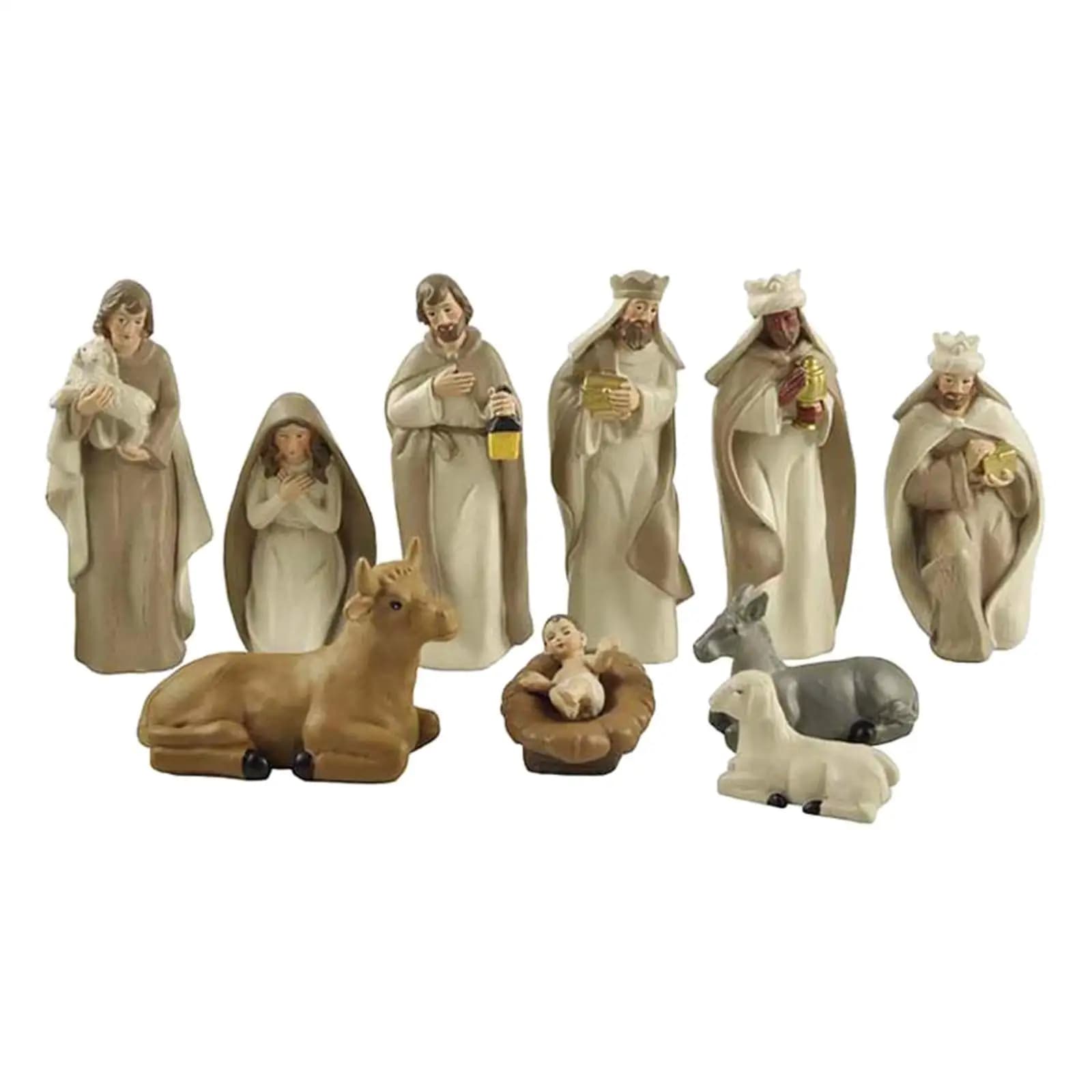 10-Piece Resin Nativity Set with Holy Family and Kings