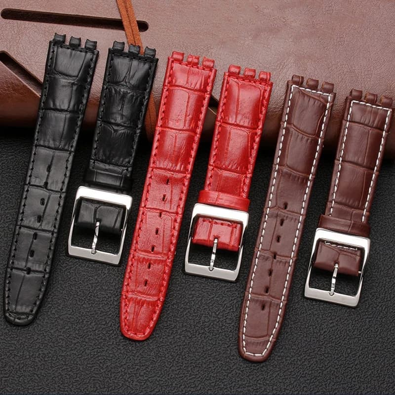 Genuine Leather Watch Strap for Swatch