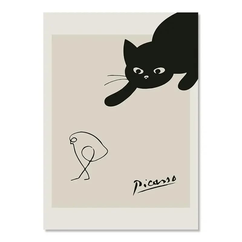 Picasso Abstract Black and White Line Art Print