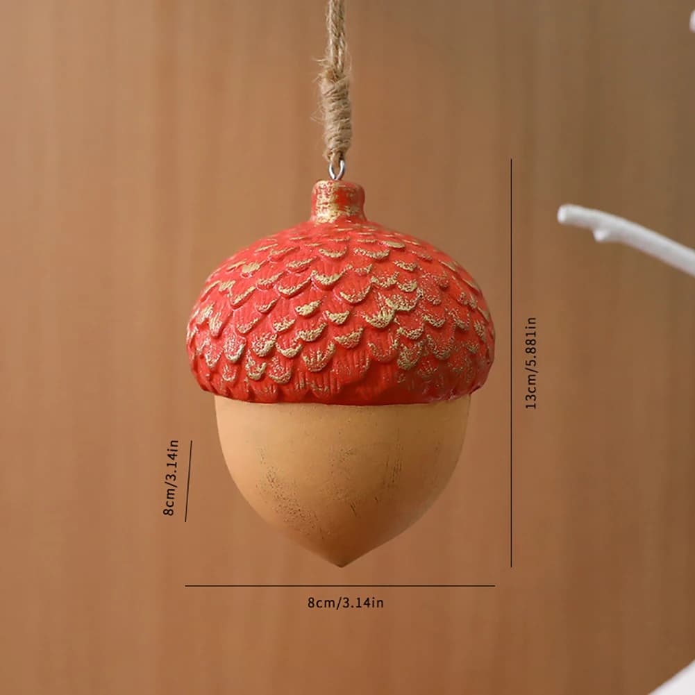 Wooden Acorn and Star Christmas Ornaments