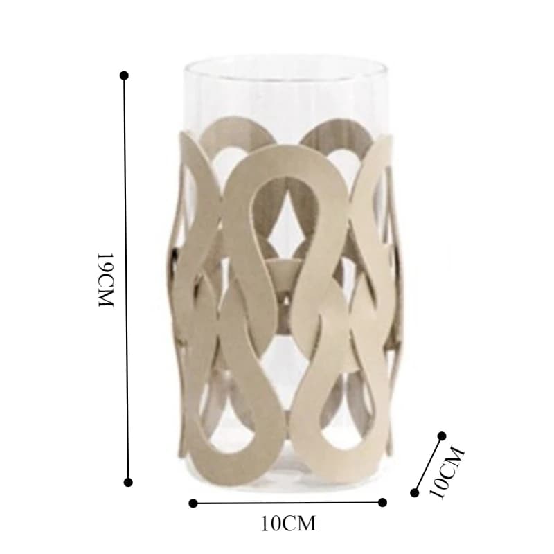 Glass Vase with Leather Weaving Accent