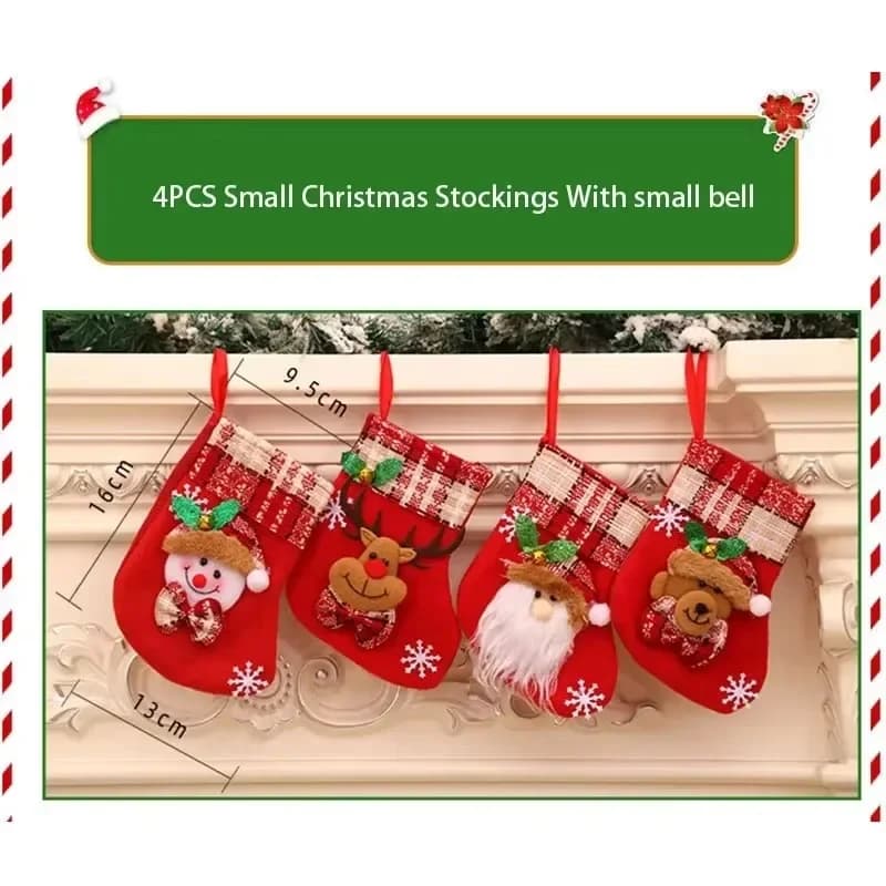 Christmas Stockings and Holiday Ornaments Set