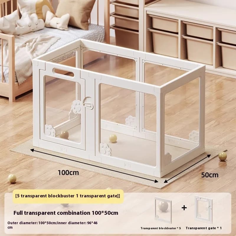 Indoor Clear Acrylic Pet Playpen Easy Assemble Transparent Dog Playpen for Puppy Bunny Cat Pig - Pet Barrier