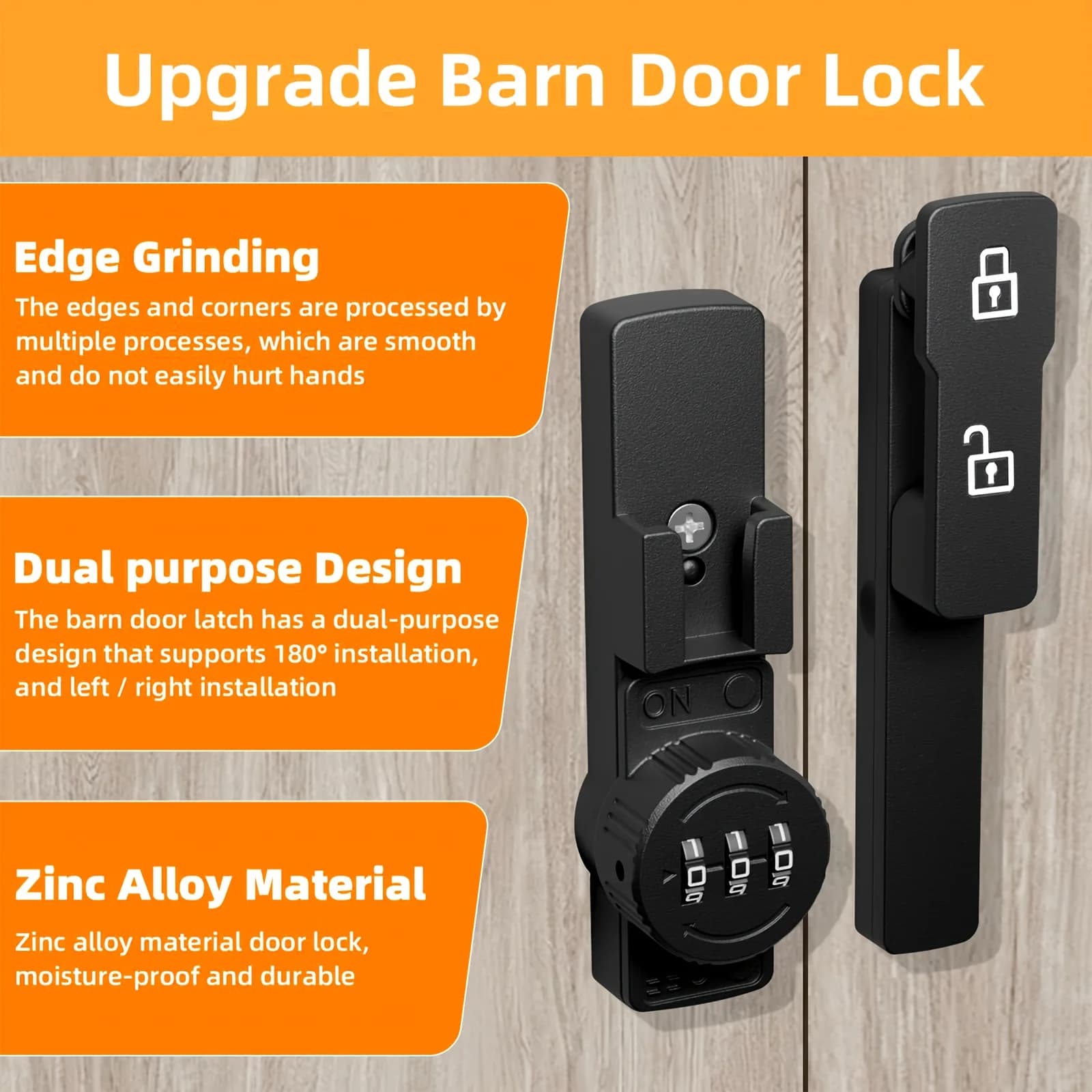 Password Combination Barn Door Lock