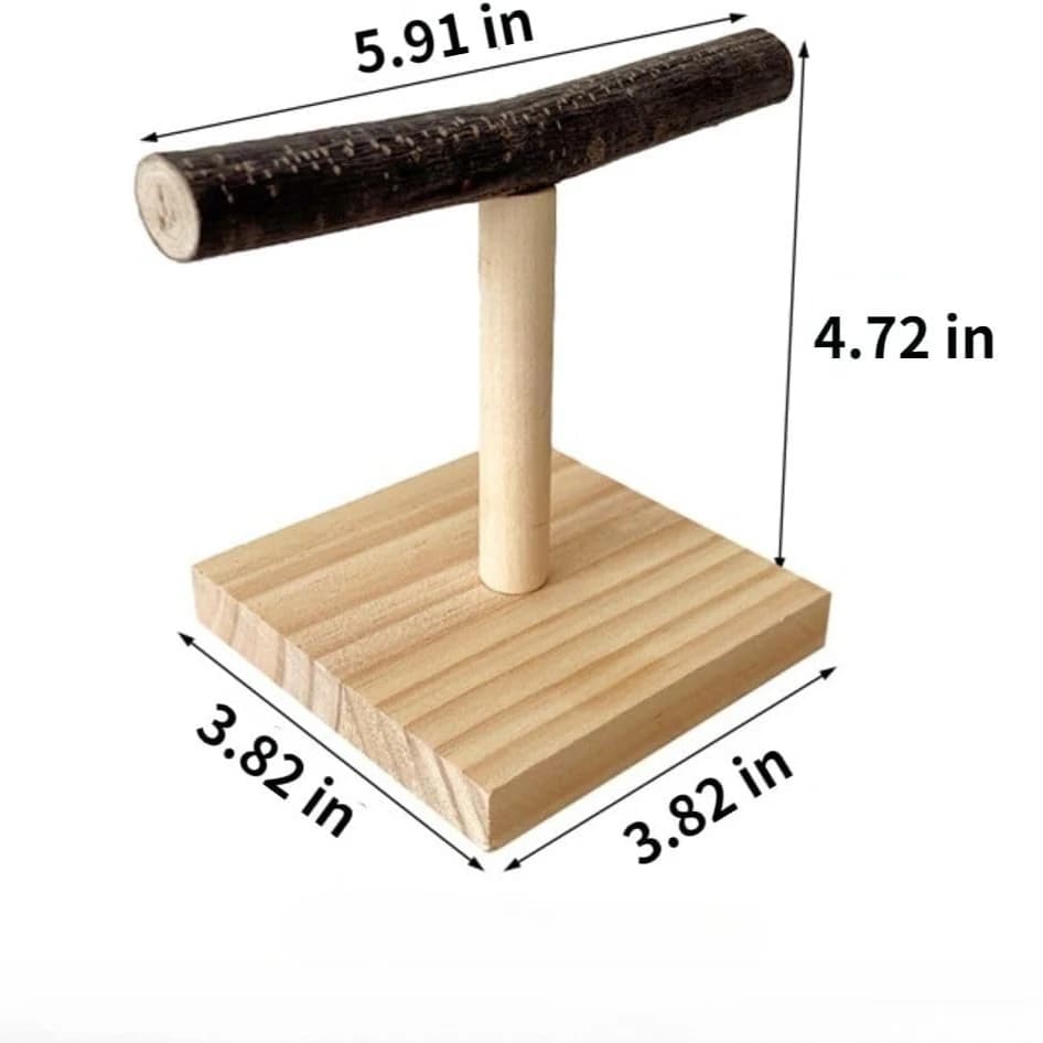 Wooden Bird Perch Stand