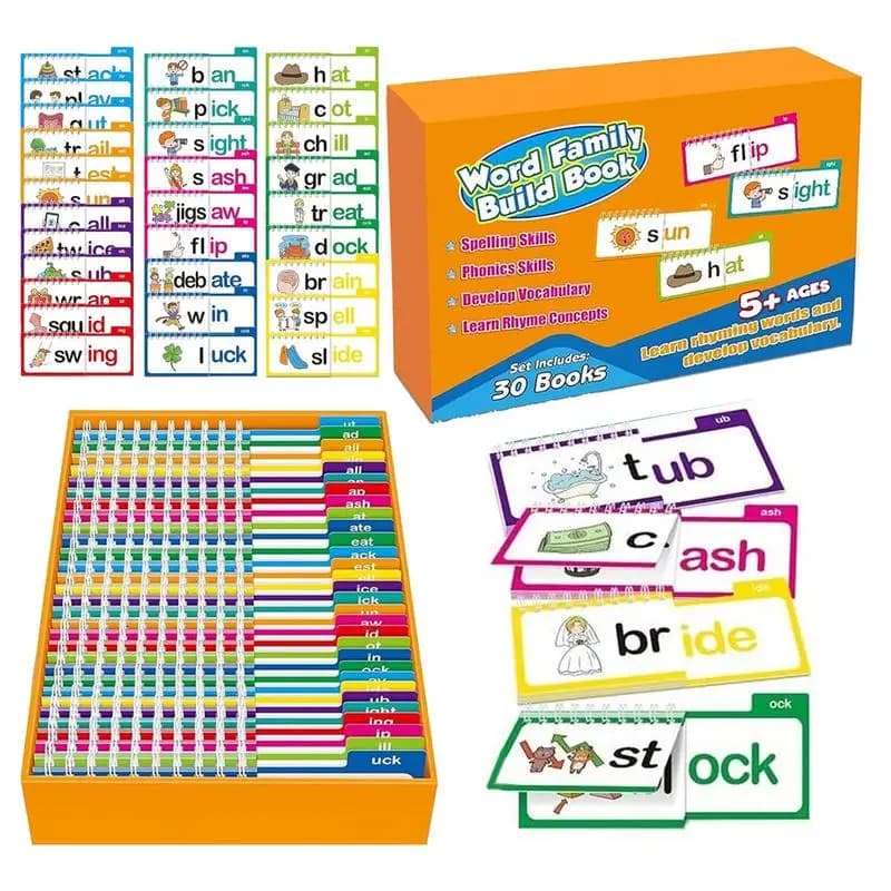 Phonics Rhyme Flashcards with Flipping Books