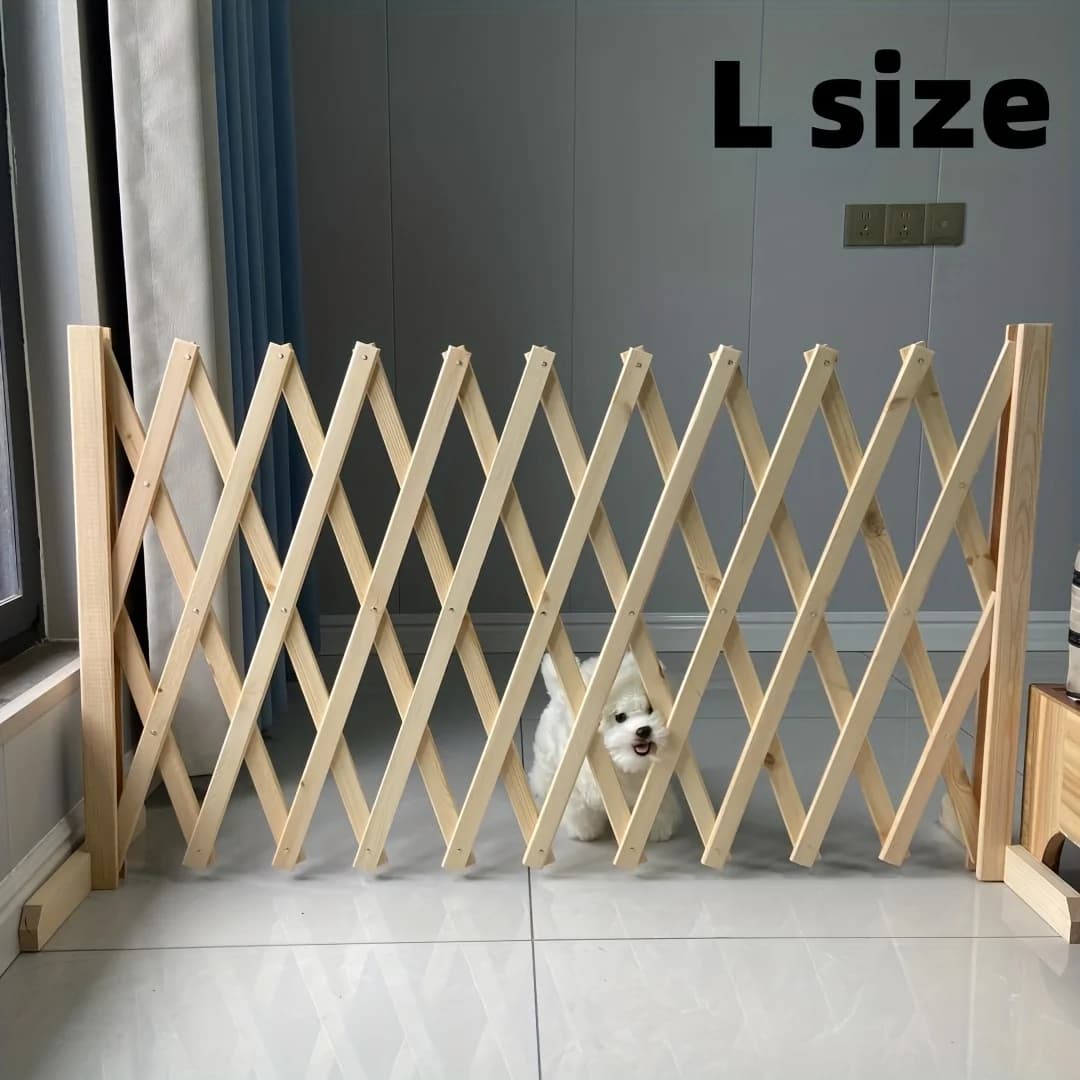 Wooden Pet Fence with Retractable Gate