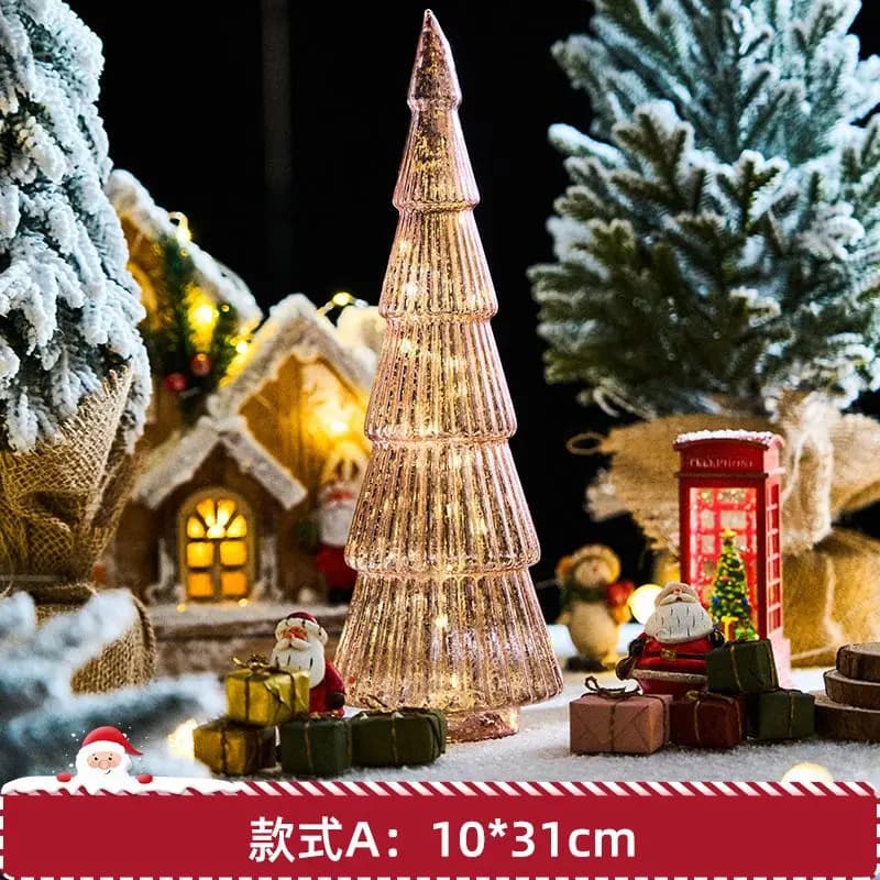 Glass Christmas Tree Night Light