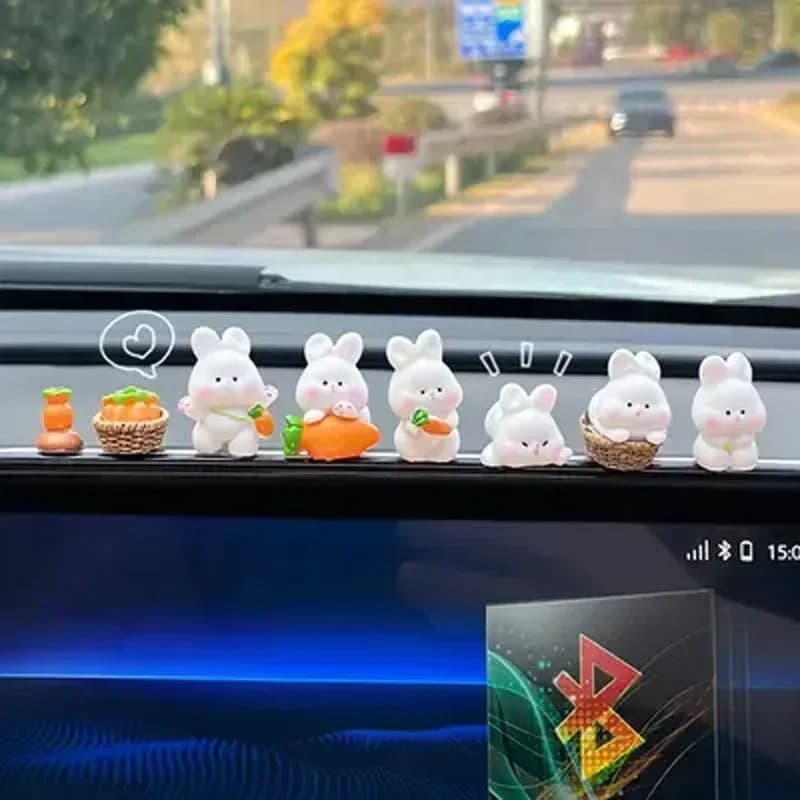 Cute Bunny Car Center Console Decorations