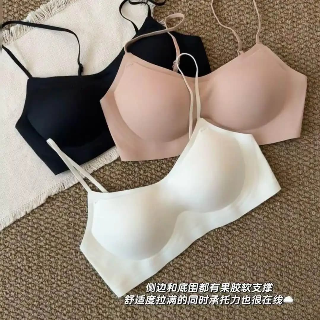 Seamless Low Neckline Bra with Thin Straps