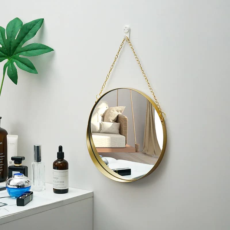 Round Stainless Steel Wall Mount Bathroom Mirror