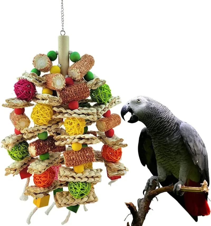 Wooden Parrot Swing Perch Playground