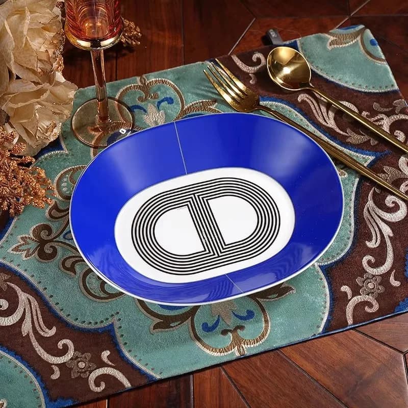 Ceramic Bone China Oval Condiment Plate Set