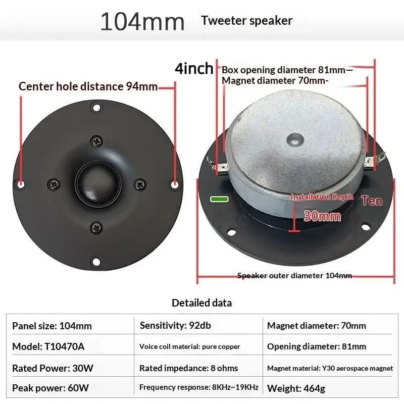 4 Inch Silk Dome Tweeter Speaker