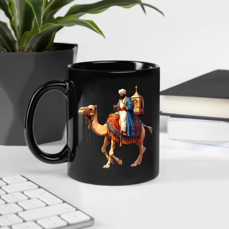 Black Camel Rider Ceramic Mug Set