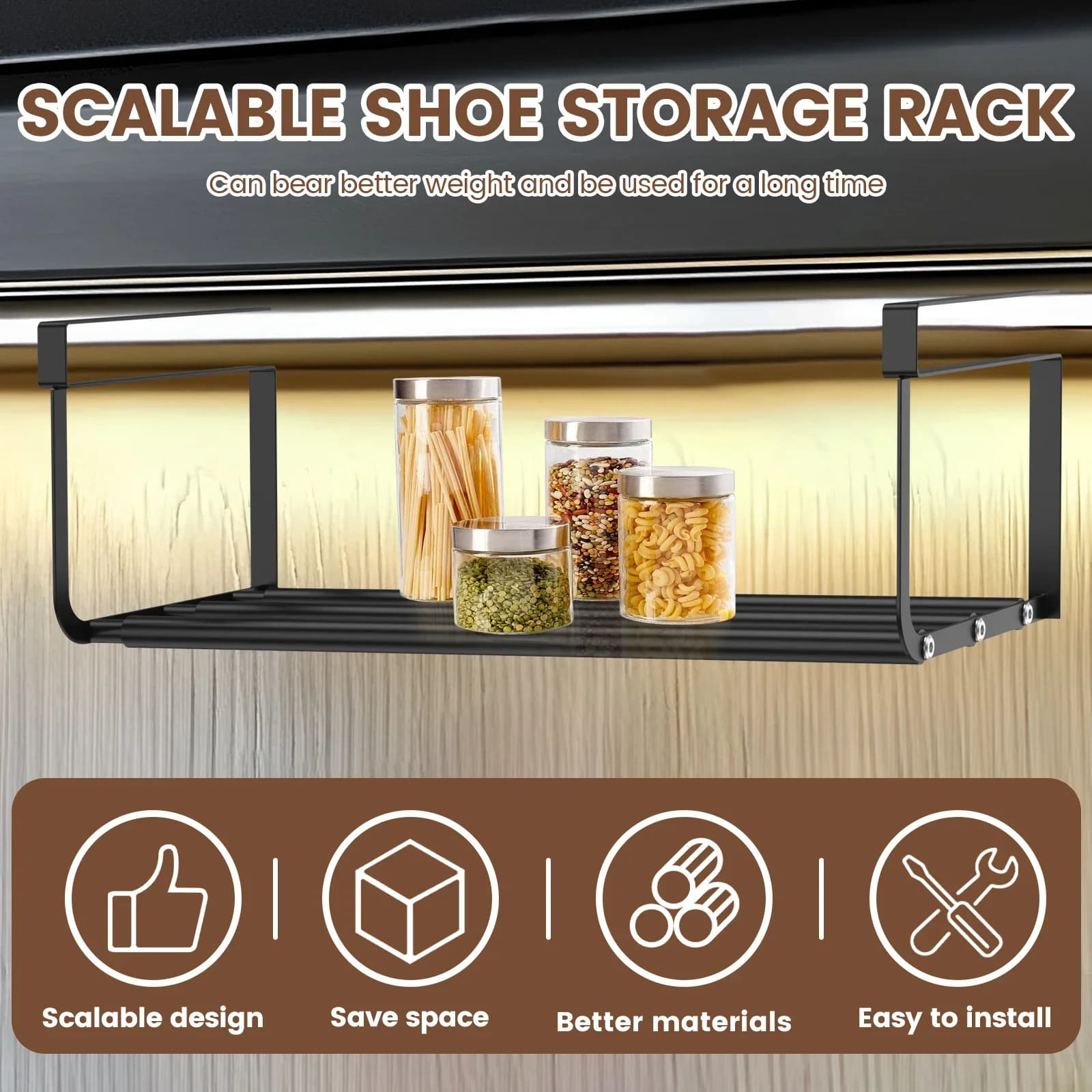 Retractable Under-Cabinet Shoe Rack