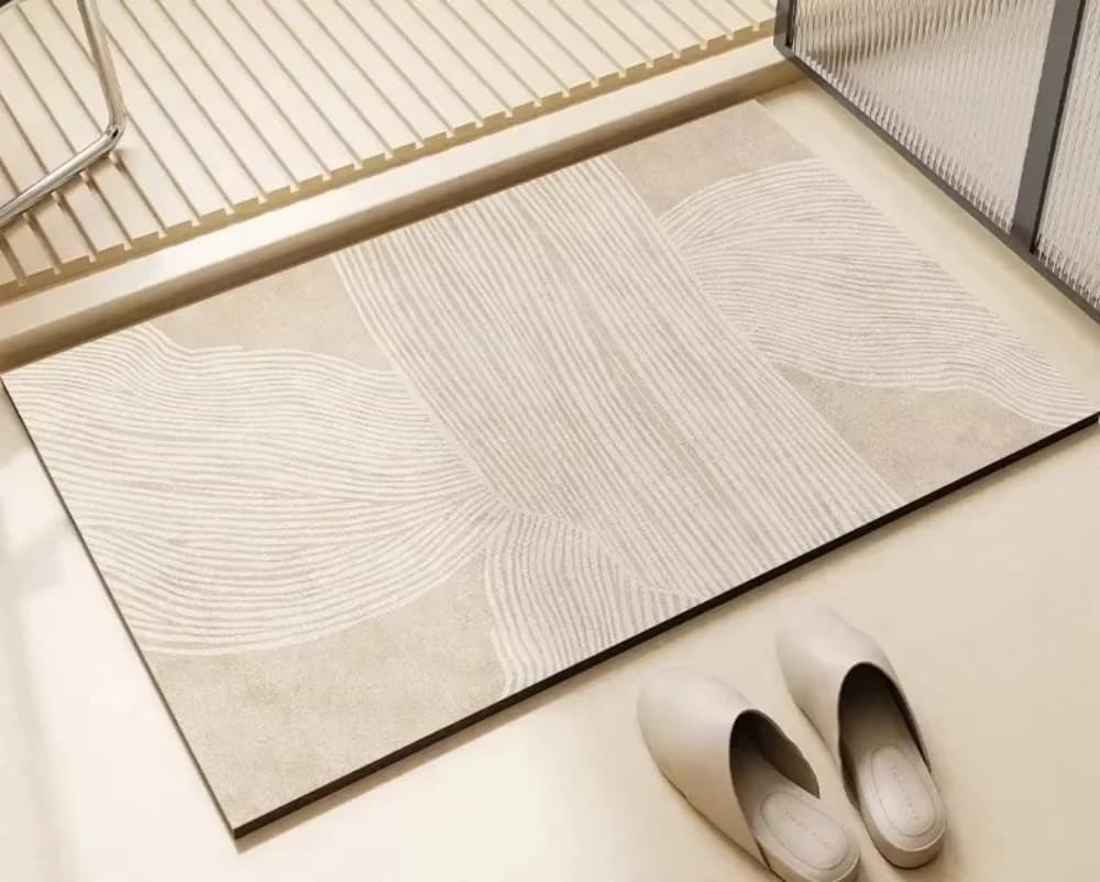 Diatomite Bath Mat with Rubber Padding