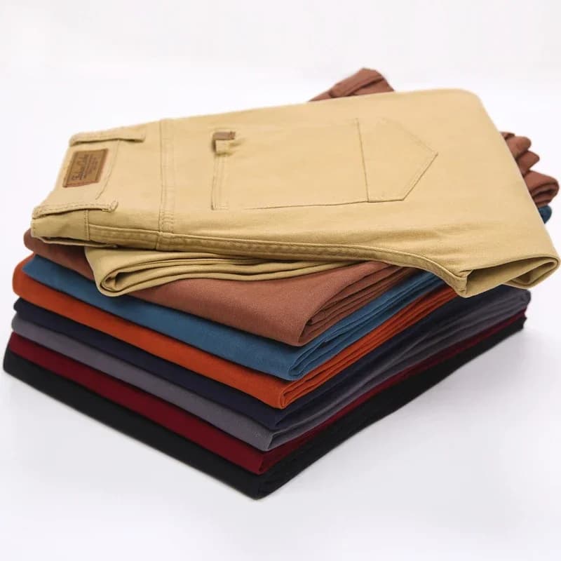 Men's Slim Fit Khaki Casual Trousers