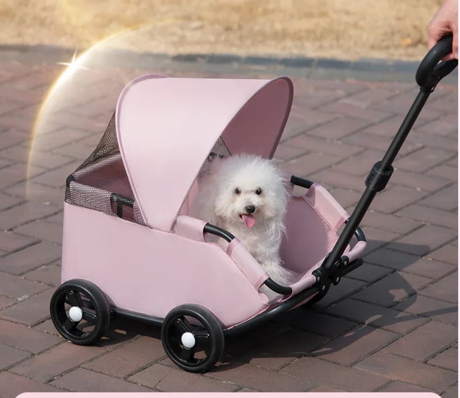 Folding Dog Stroller with Sun Cover