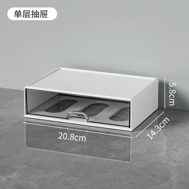 Desk Organizer with 2 Drawers, Plastic Cosmetic Storage, Desktop Organizer Set, Pencil Holder, Perfect for Storage WORLDKPI
