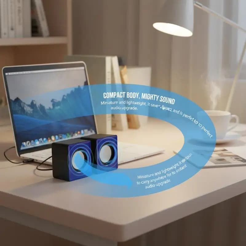 Stereo Desktop Speakers with Microphone