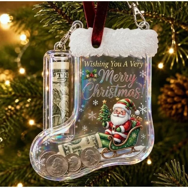 Christmas Stocking Cash Pendant Money Holder