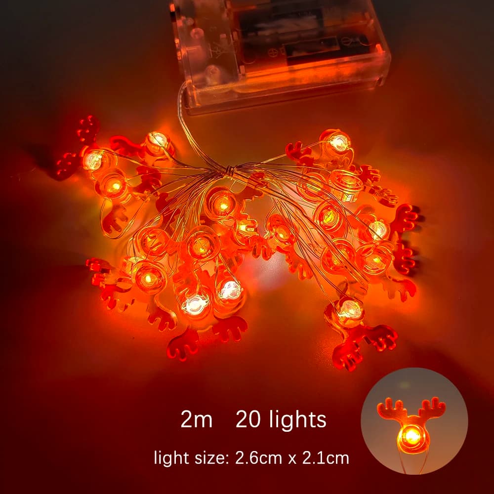 Christmas Led String Lights Santa Snowflake Garland
