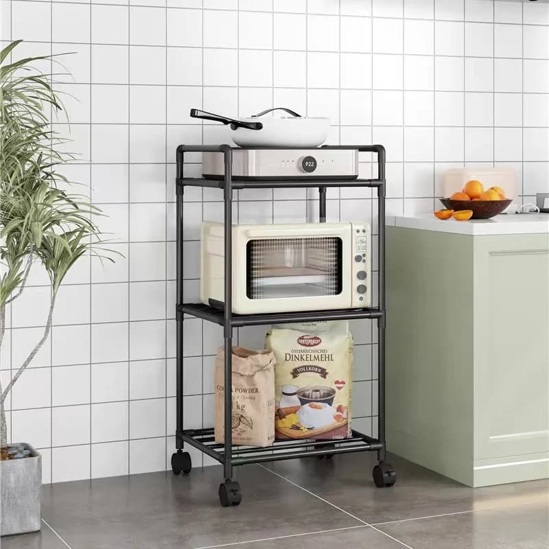 Multi-Level Kitchen Storage Cart for Household Organization