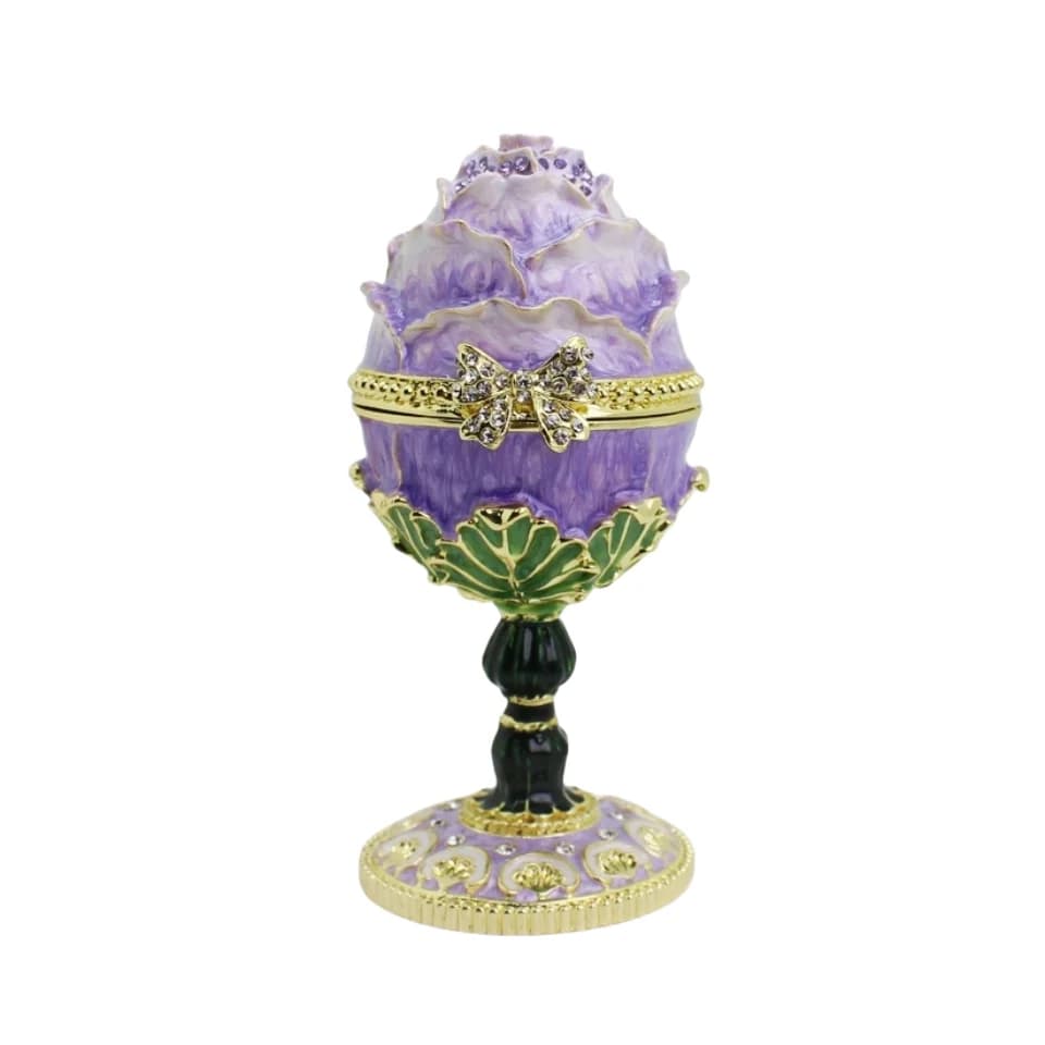 SHINNYGIFTS Valentine's Day gift enameled roses egg decorative box creative trinket storage box ornaments