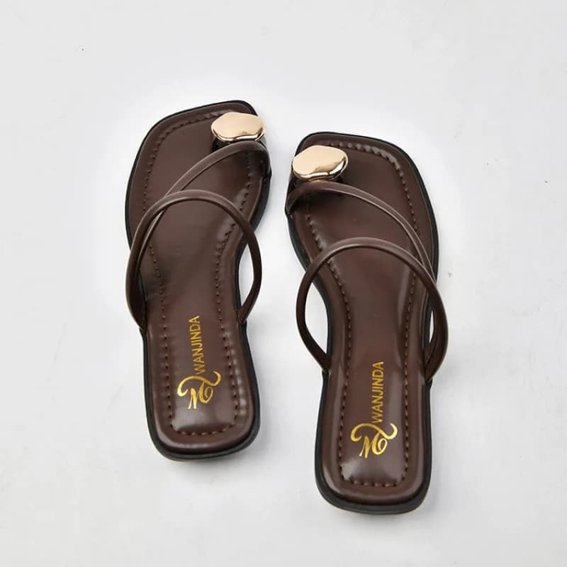 Women's Low-Heeled Clip Toe Sandals