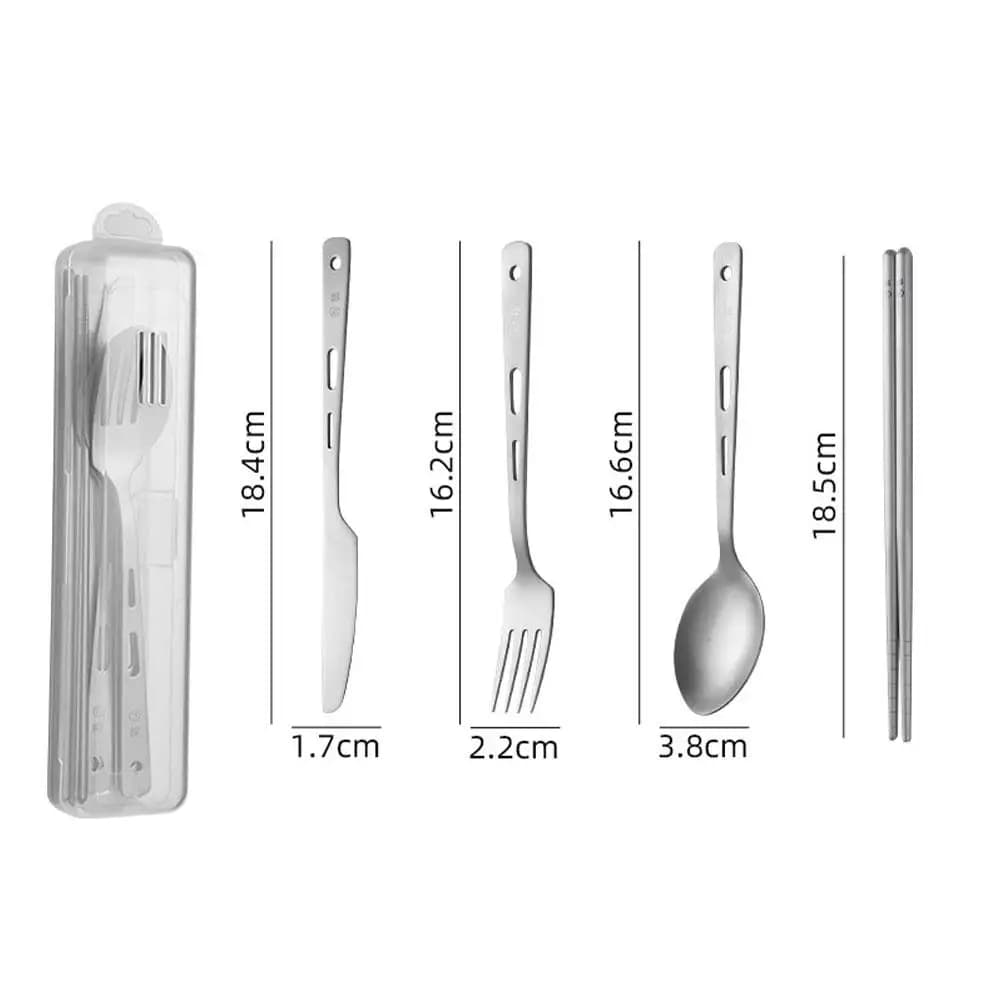 Titanium Travel Utensil Set with Storage Case