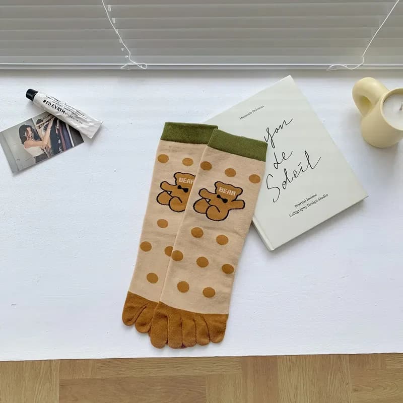 Cotton Five Finger Boot Socks Women