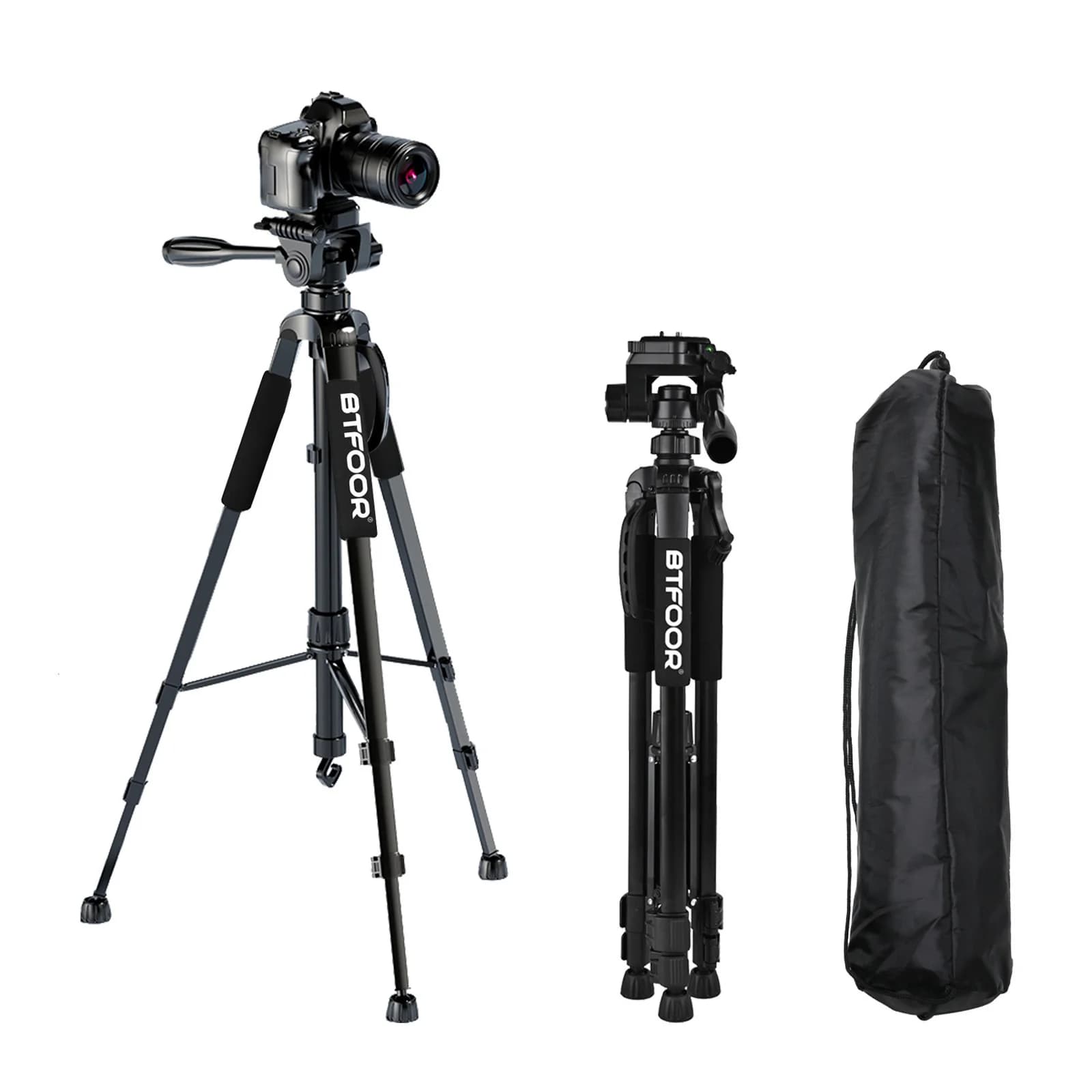 Aluminum Phone Camera Tripod Stand 55 Inch
