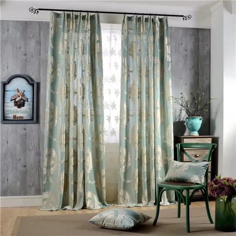 Blackout Curtains Living Room Drapes Shiny Luxury Velvet Curtains Jacquard Curtains
