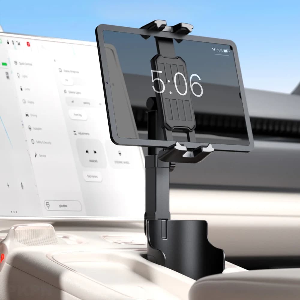 Car Phone Mount Flat Phone Mount for Cup Holders 360° adjustable For 4.7–14-inch iPhone Samsung Xiaomi smartphones and phablets