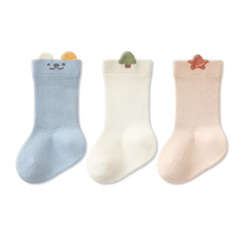 Cotton Baby Socks 3-Pair Set