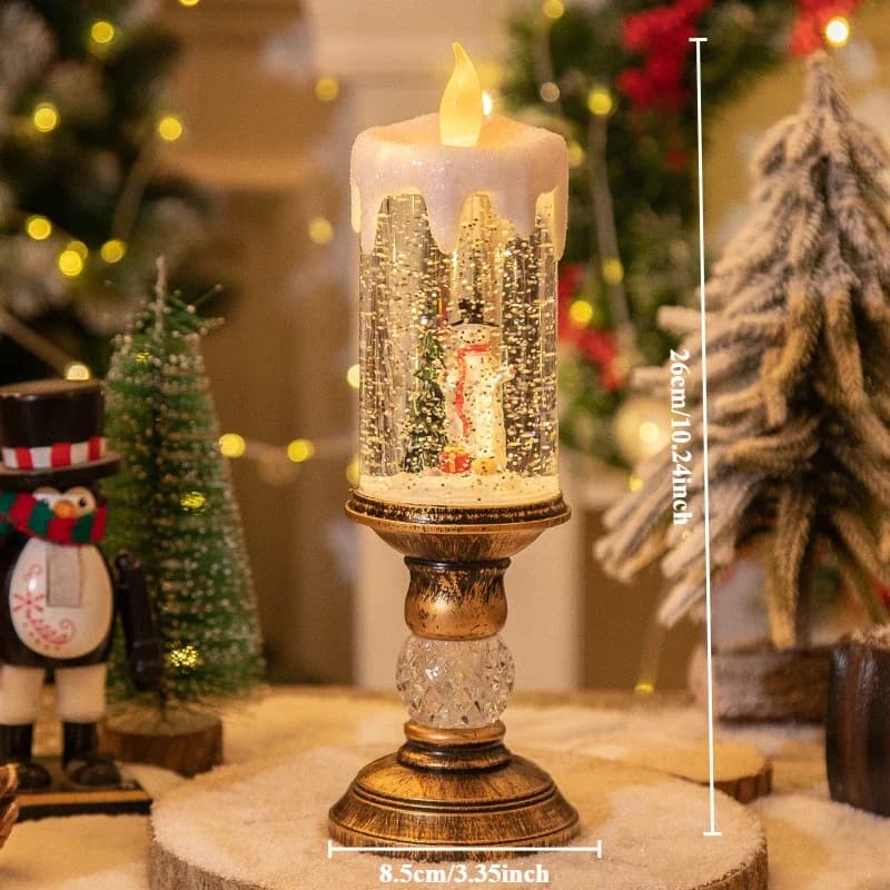 Christmas Crystal Snow Light Candle with Music