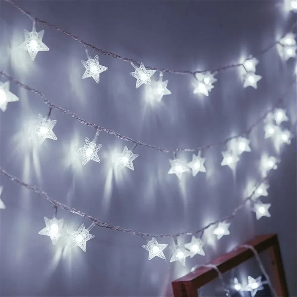LED Star String Lights Battery Powered