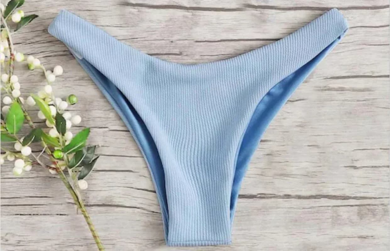 Women's Low-Waisted Red Thong Bikini Bottom