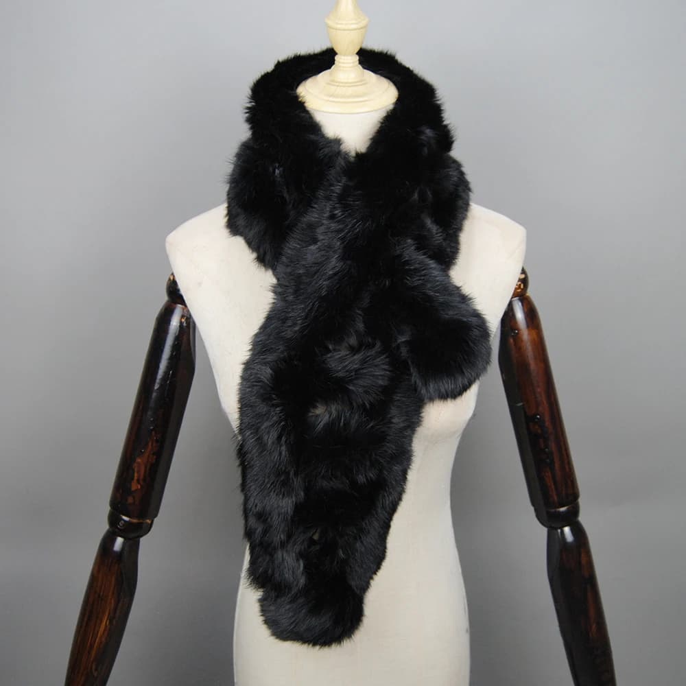 Natural Rabbit Fur Winter Scarf