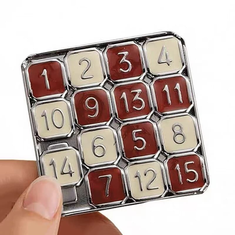Metal Brain Teaser Number Slide Puzzles