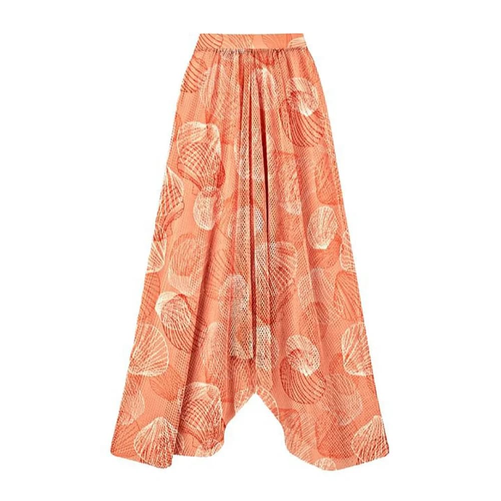 Women's Ruffle Splice Print Bikini With Skirt