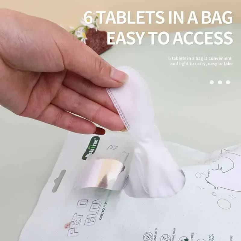 Pet Disposable Glove Wipes for Dogs and Cats